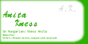 anita kness business card